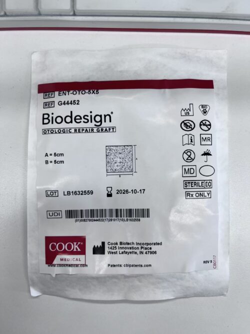 ent oto 5x5 everis biodesign otologic repair graft g44452